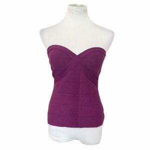 NWT POOF Couture Purple Strapless Bandage Sweater Tube Top - Size Large